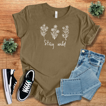 Stay Wild with Wildflowers T-Shirt for Every Occasion | Boho Floral Nature Tee