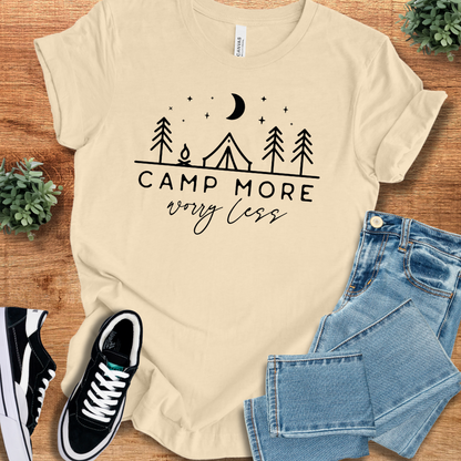 Soft-cream t-shirt with '' text, flat lay styled on a wooden surface.