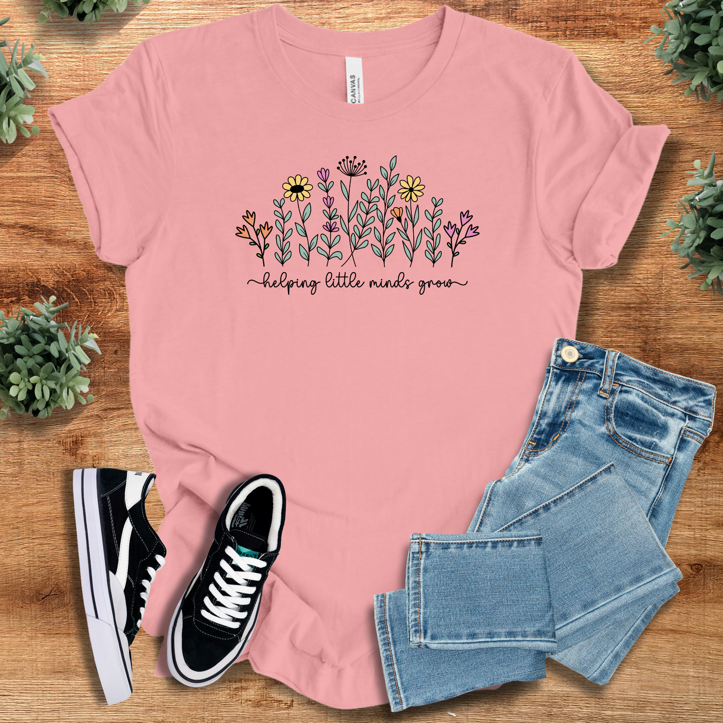 Wildflower Helping Little Minds Grow T‑Shirt | Soft Bella+Canvas Tee