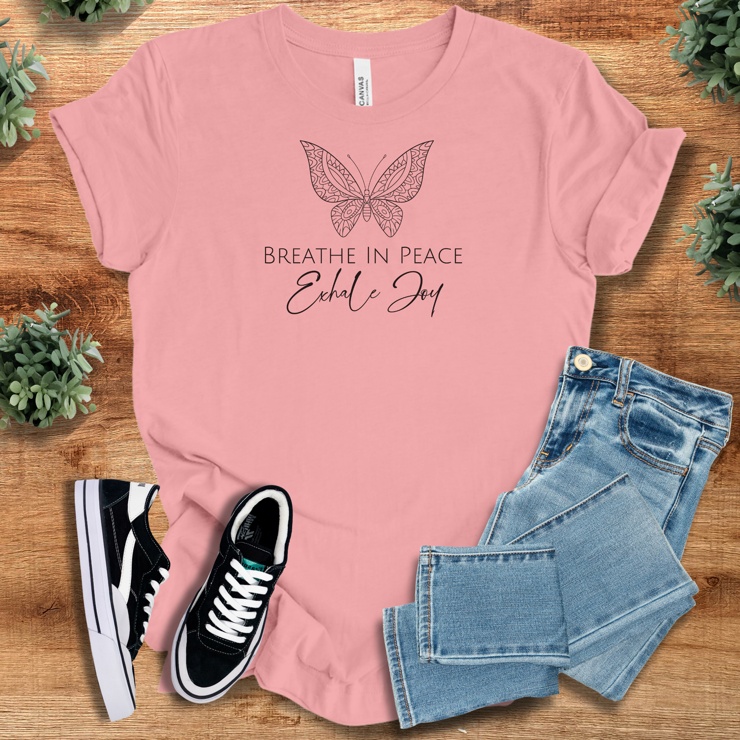 Breathe In Peace Exhale Joy T‑Shirt | Soft Bella+Canvas Tee