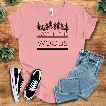 Heather-aqua t-shirt with '' text, flat lay styled on a wooden surface.