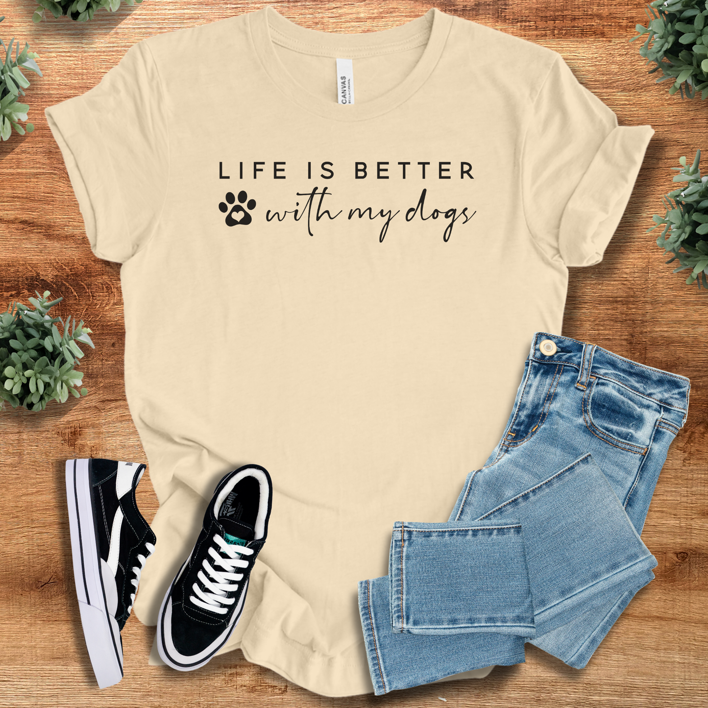 Life Is Better With My Dogs T‑Shirt | Soft Bella+Canvas Tee