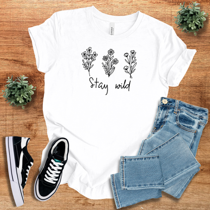 Stay Wild with Wildflowers T-Shirt for Every Occasion | Boho Floral Nature Tee