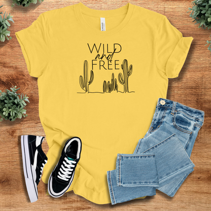 Athletic-heather t-shirt with '' text, flat lay styled on a wooden surface.