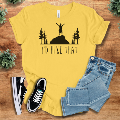 Heather-aqua t-shirt with '' text, flat lay styled on a wooden surface.
