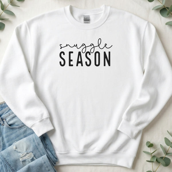 Snuggle Season Black Text Graphic Design Sweatshirt