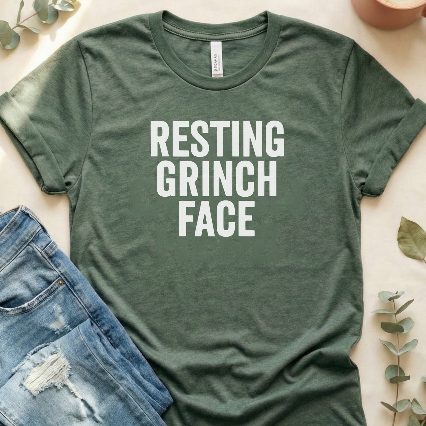 Resting Grinch Face Graphic T-Shirt Product