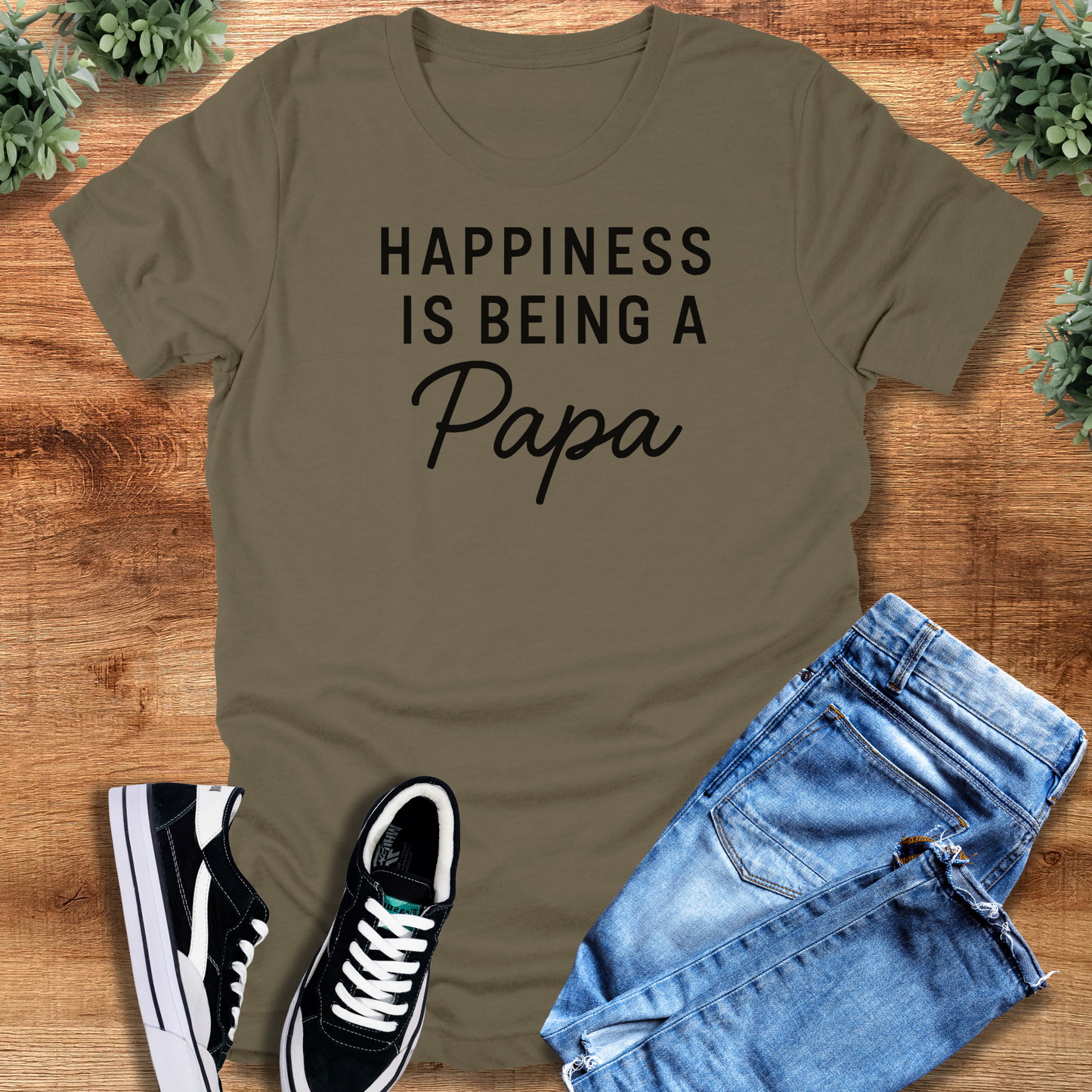 Happiness is Being a Papa Tee