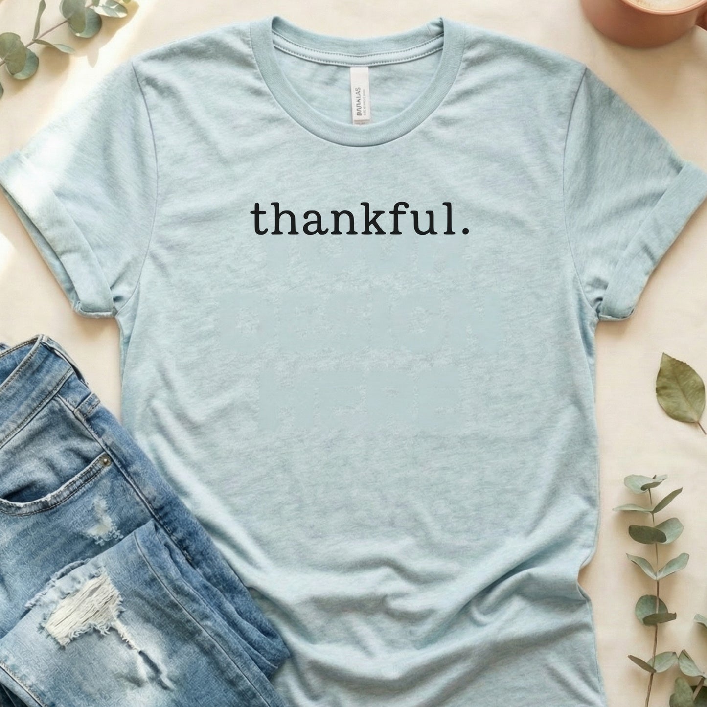Thankful Printed Text Casual Unisex Shirt