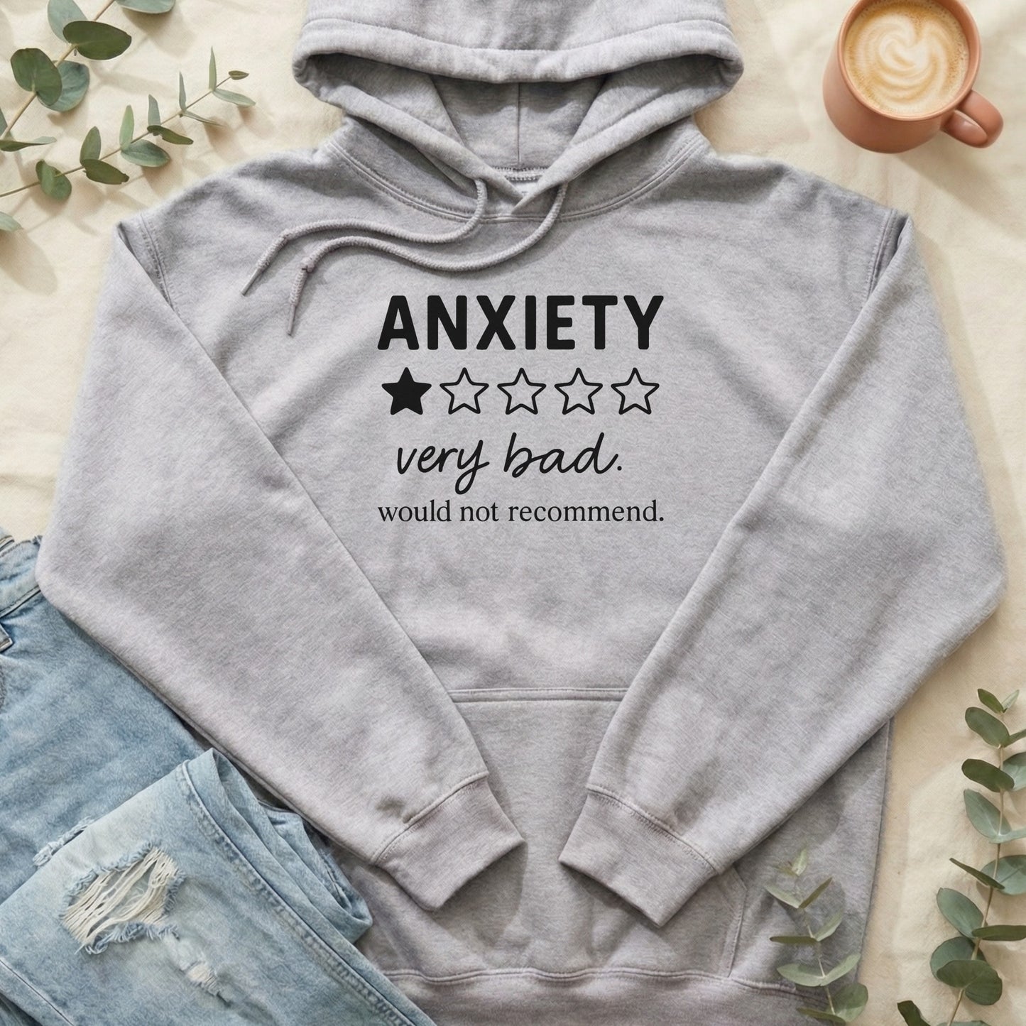 Anxiety One Star Very Bad Would Not Recommend Hoodie