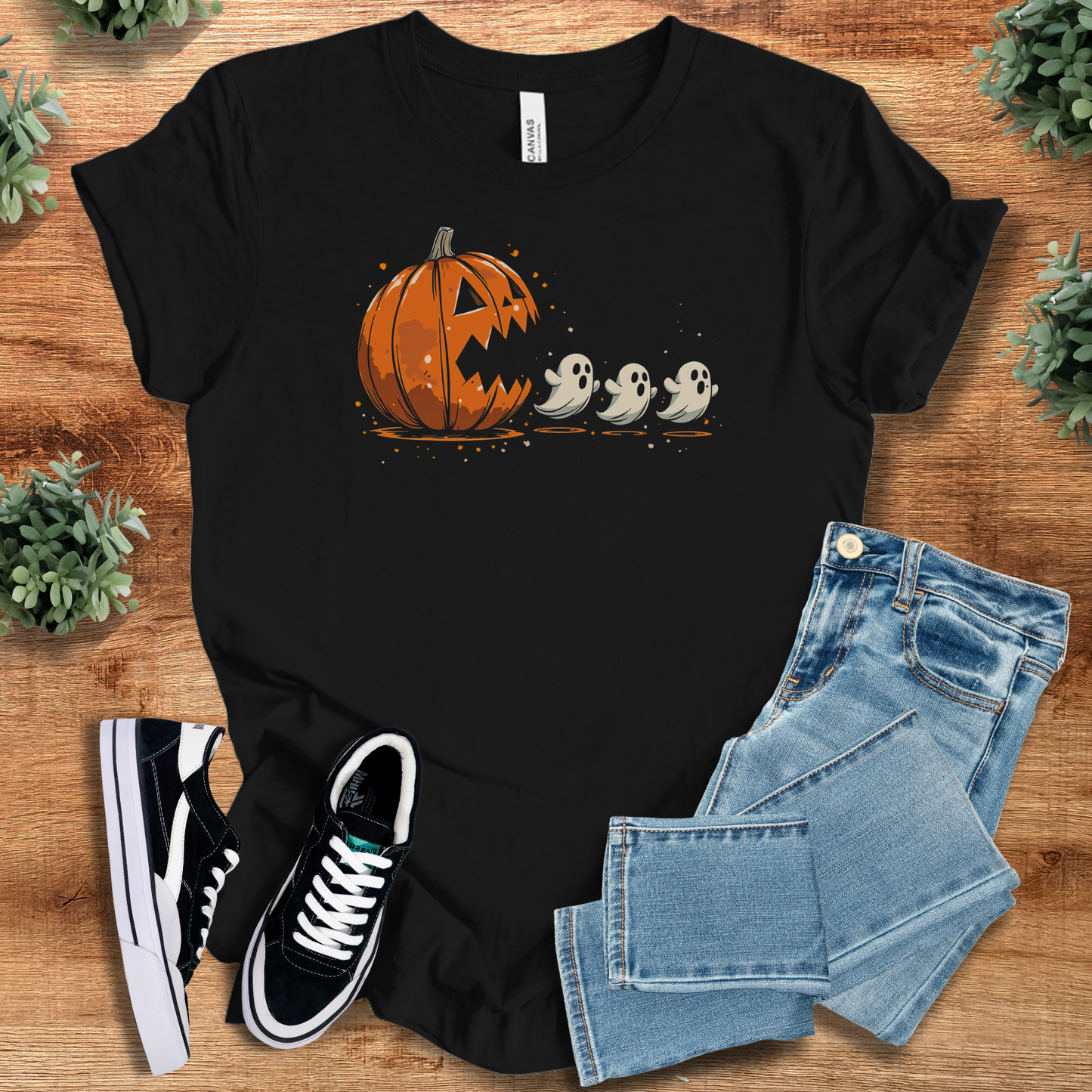 Funny Pumpkin & Ghosts Halloween Shirt | Spooky Season Graphic Tee | Bella Canvas Unisex