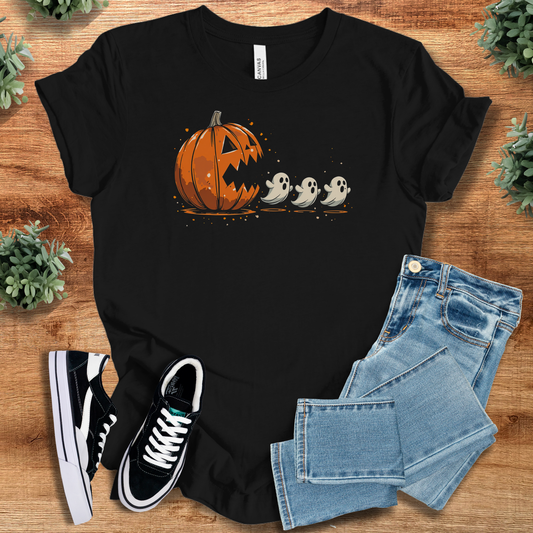 Funny Pumpkin & Ghosts Halloween Shirt | Spooky Season Graphic Tee | Bella Canvas Unisex