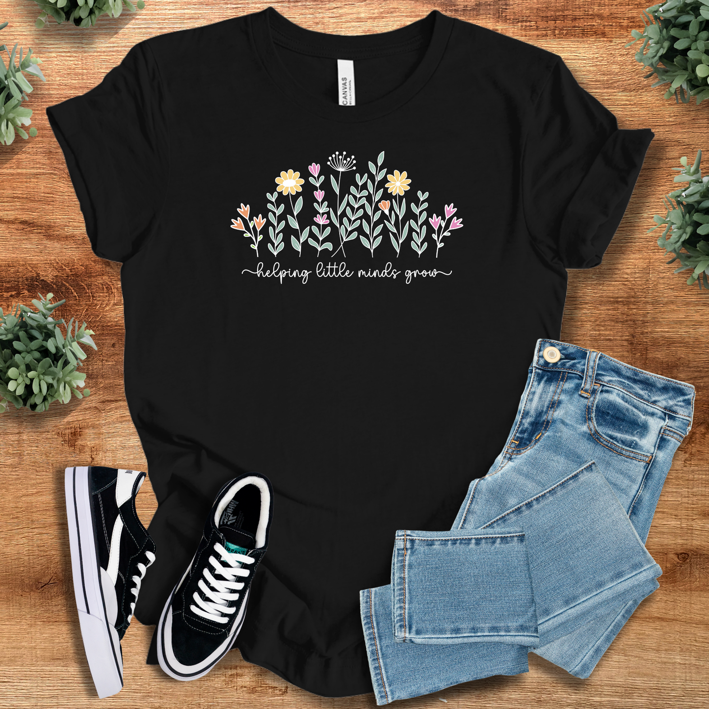 Wildflower Helping Little Minds Grow T‑Shirt | Soft Bella+Canvas Tee