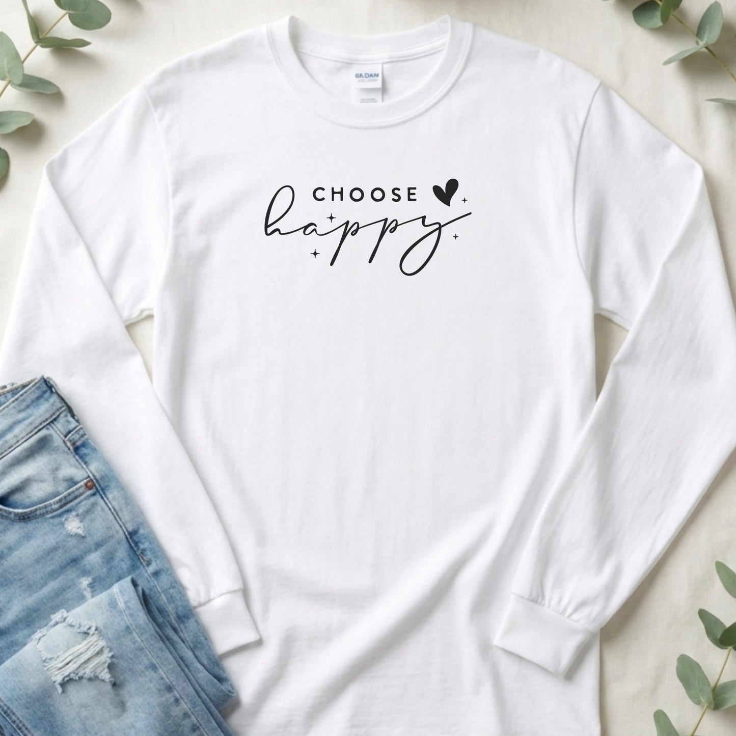 Choose Happy Long Sleeve Graphic T-Shirt
