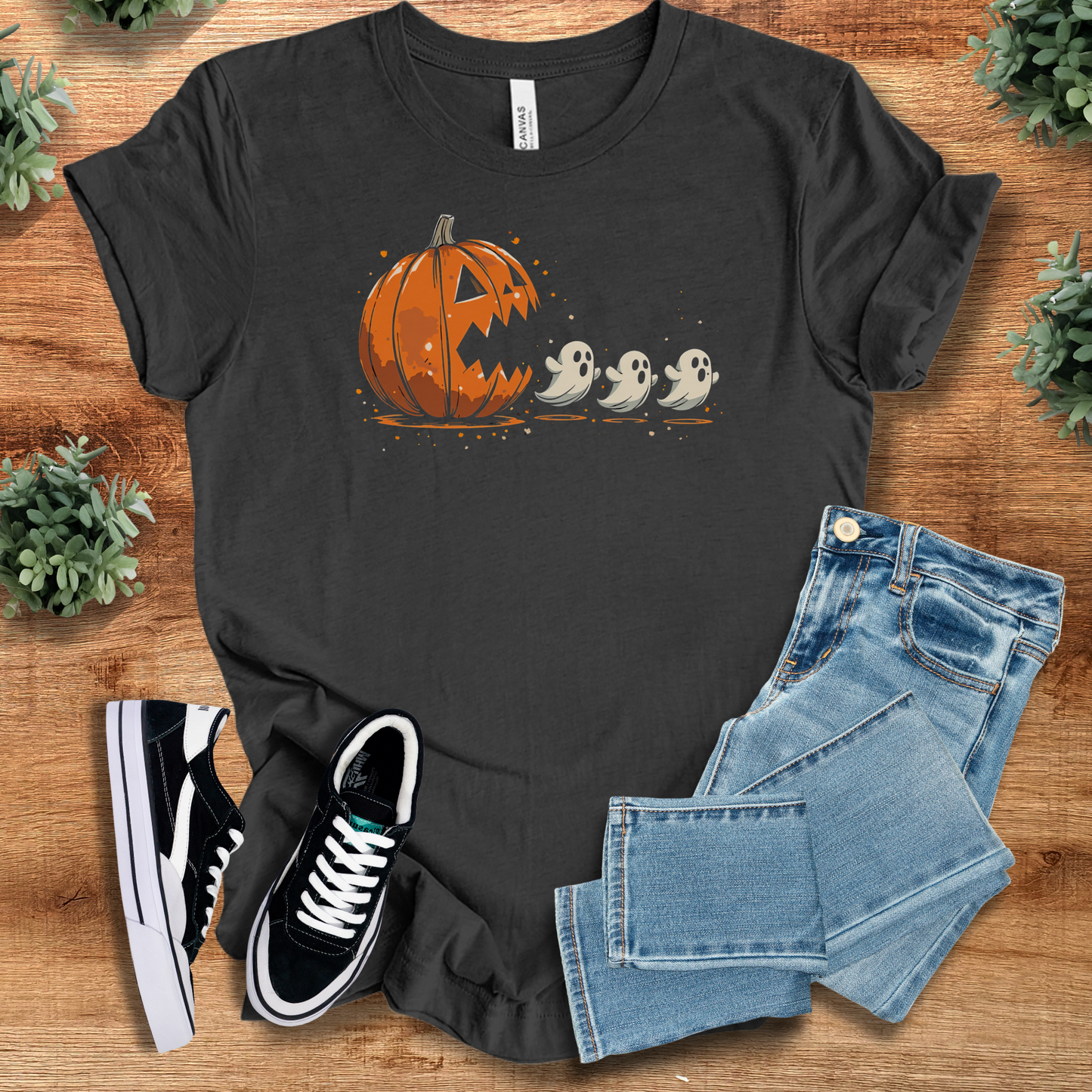 Funny Pumpkin & Ghosts Halloween Shirt | Spooky Season Graphic Tee | Bella Canvas Unisex