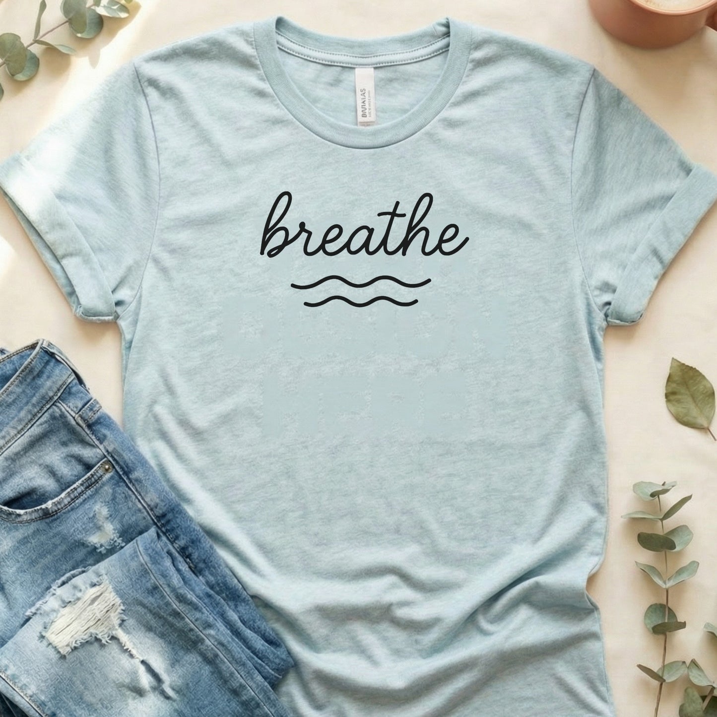 Breathe Text Printed Casual Relaxed Fit T-Shirt