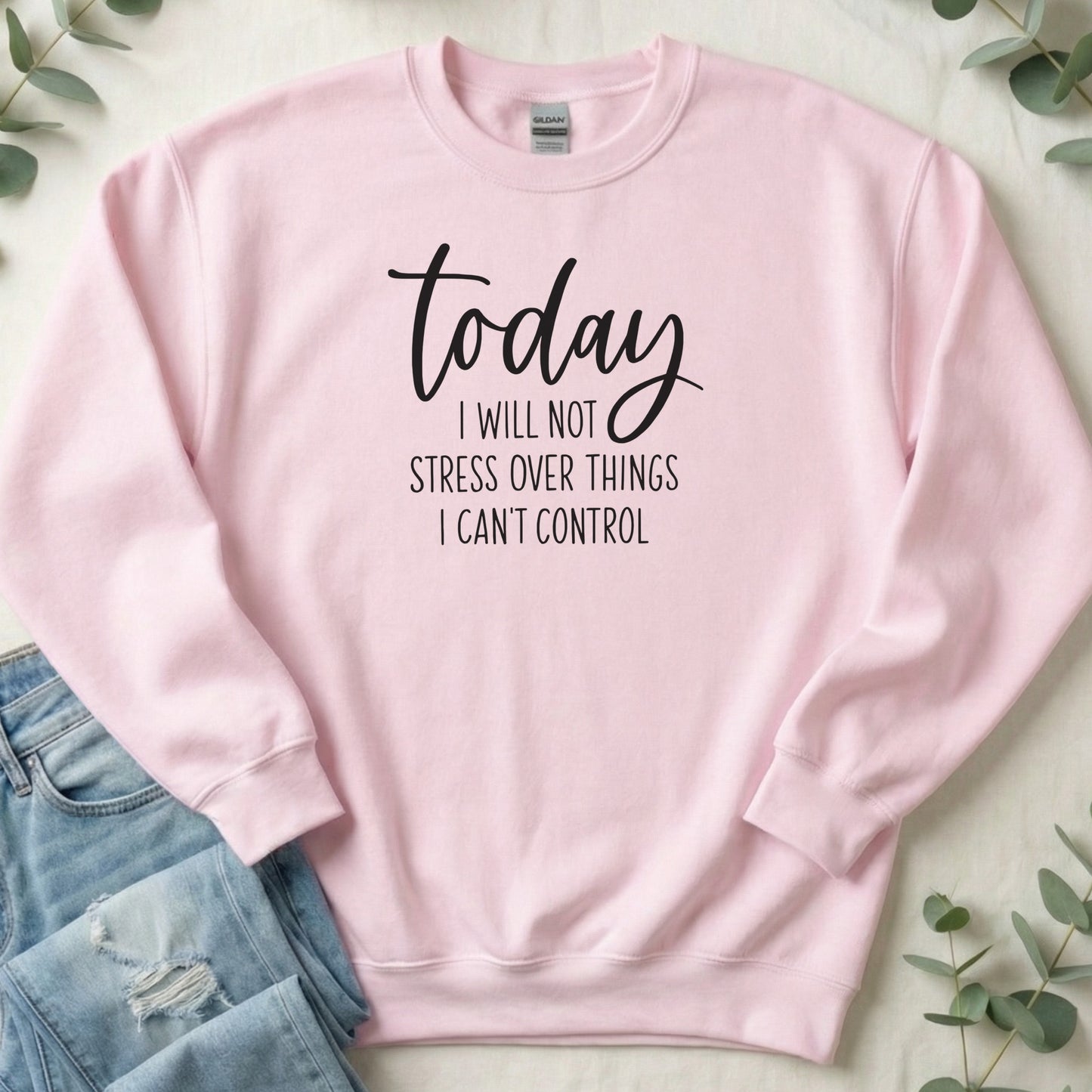 Motivational Today I Will Not Stress Over Things Sweatshirt