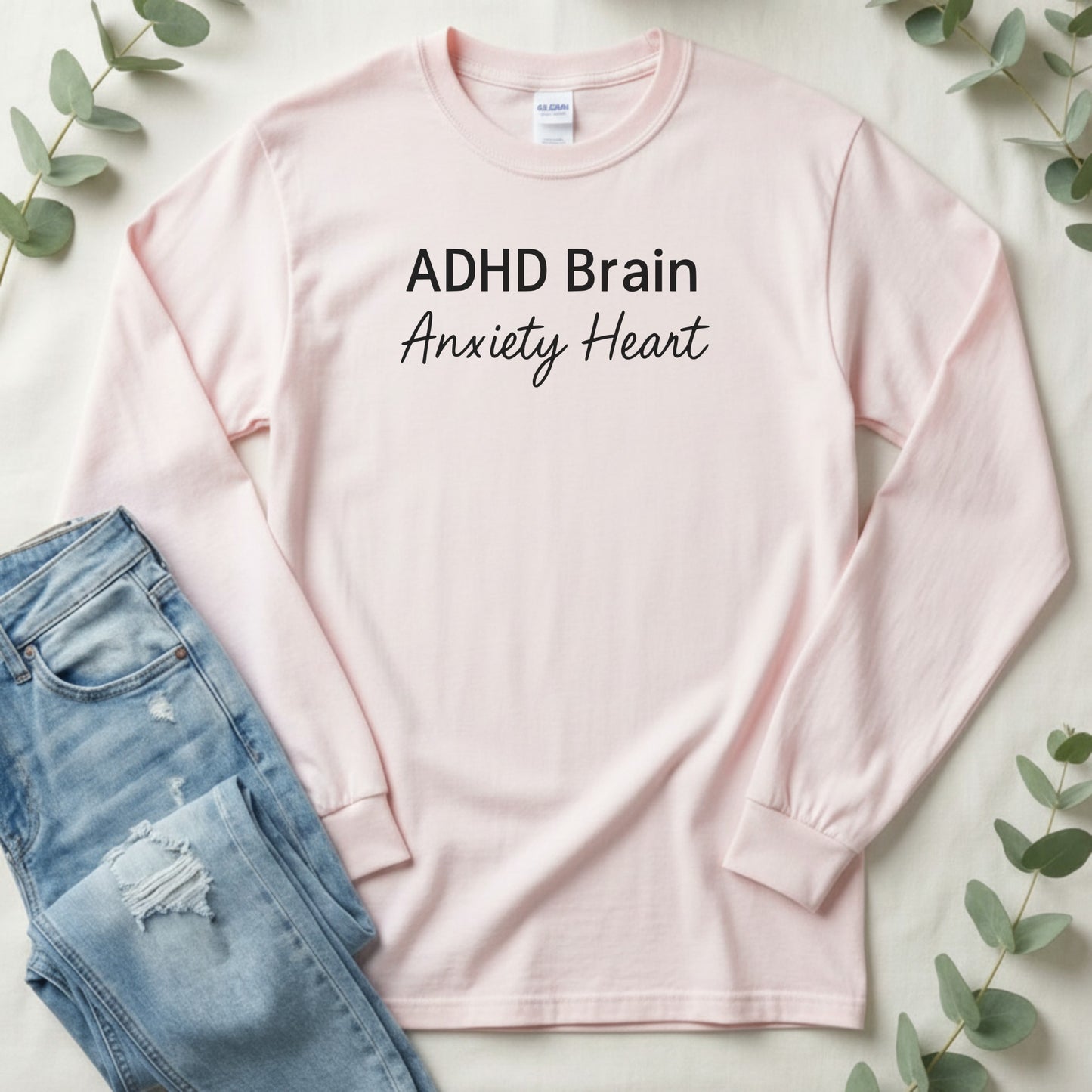 ADHD Brain Anxiety Heart long sleeve shirt