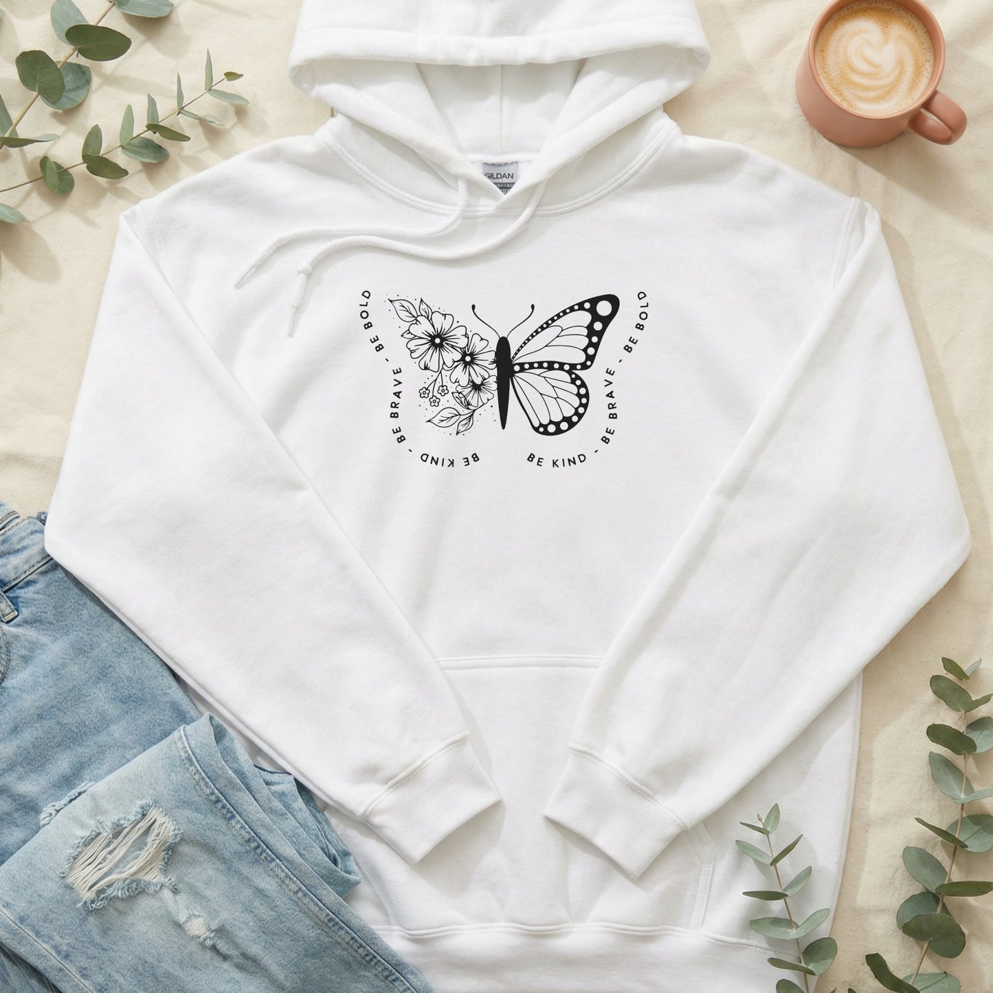 Be Brave Be Bold Be Kind Butterfly Hoodie