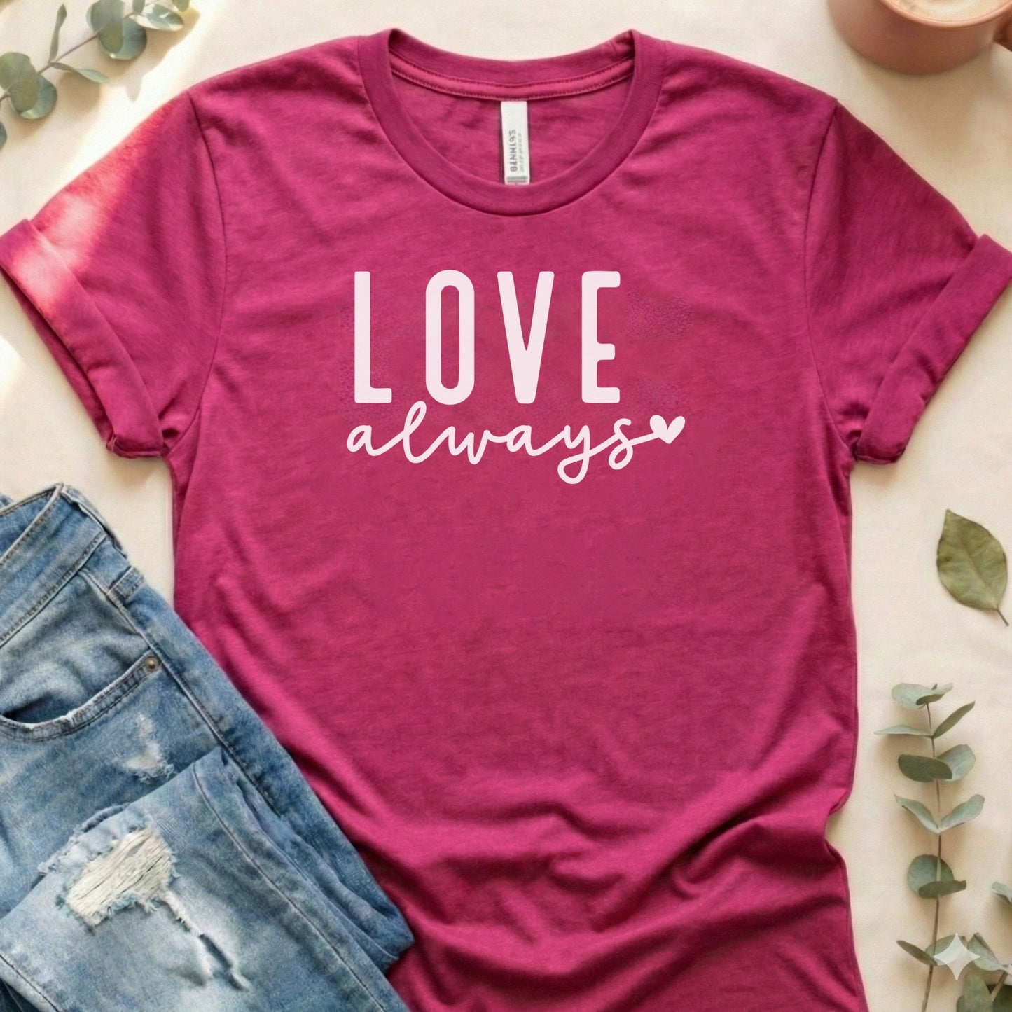 LOVE Always Heart Print Casual Wear Tshirt Product