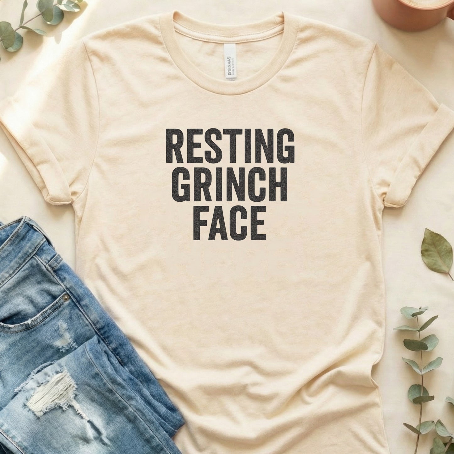 Resting Grinch Face Funny Graphic Tee Shirt