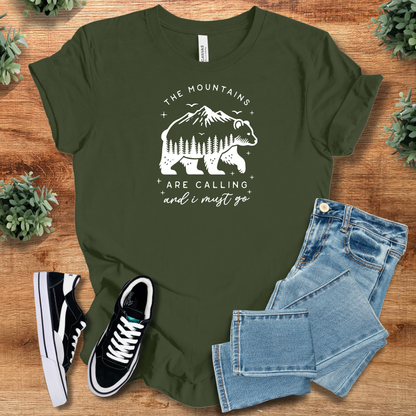 The Mountains Are Calling T‑Shirt | Soft Bella+Canvas Tee