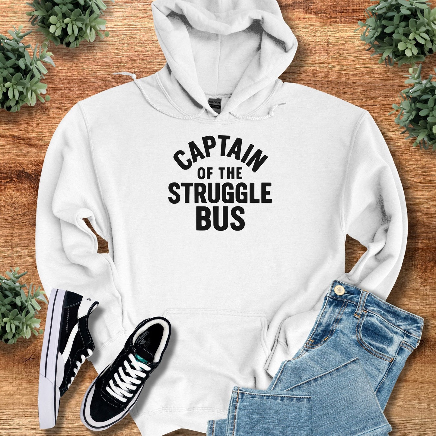 captain of the struggle bus | Hoodie | Signature Vibes - White