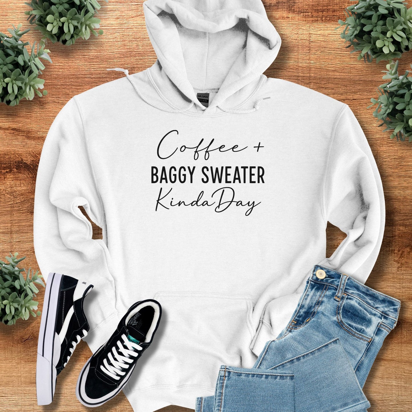 coffee-and-baggy-sweater-kind-of-day | Hoodie | Signature Vibes - White