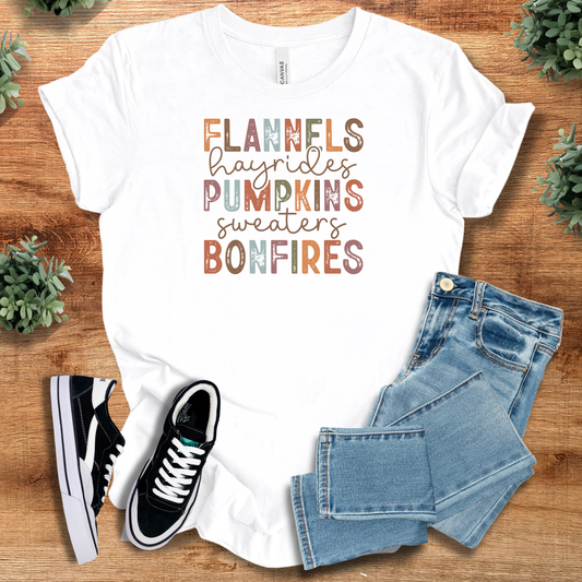 Flannels Pumpkins & Bonfires Tee
