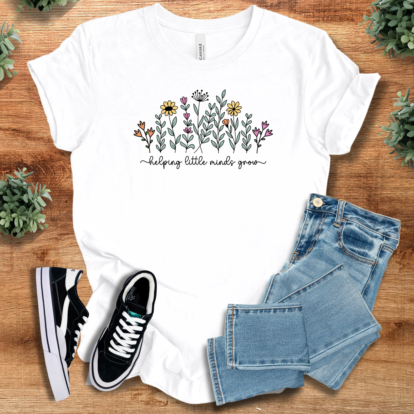 Wildflower Helping Little Minds Grow T‑Shirt | Soft Bella+Canvas Tee
