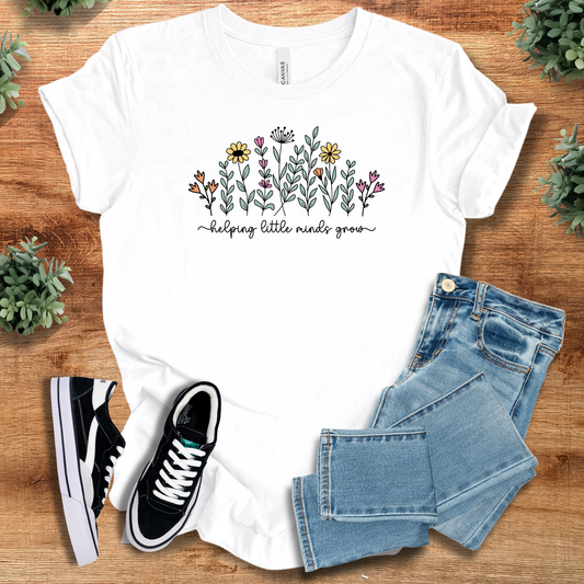 Wildflower Helping Little Minds Grow T‑Shirt | Soft Bella+Canvas Tee