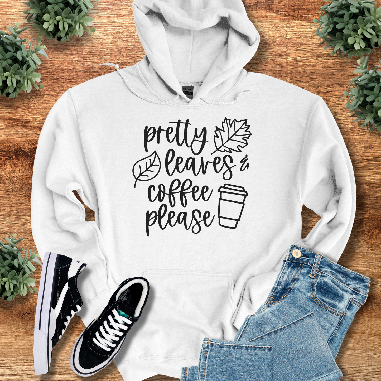 Pretty Leaves & Coffee Please Hoodie